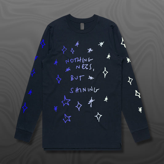 'nothingness, but shining' adult long-sleeve glow-in-the-dark tee